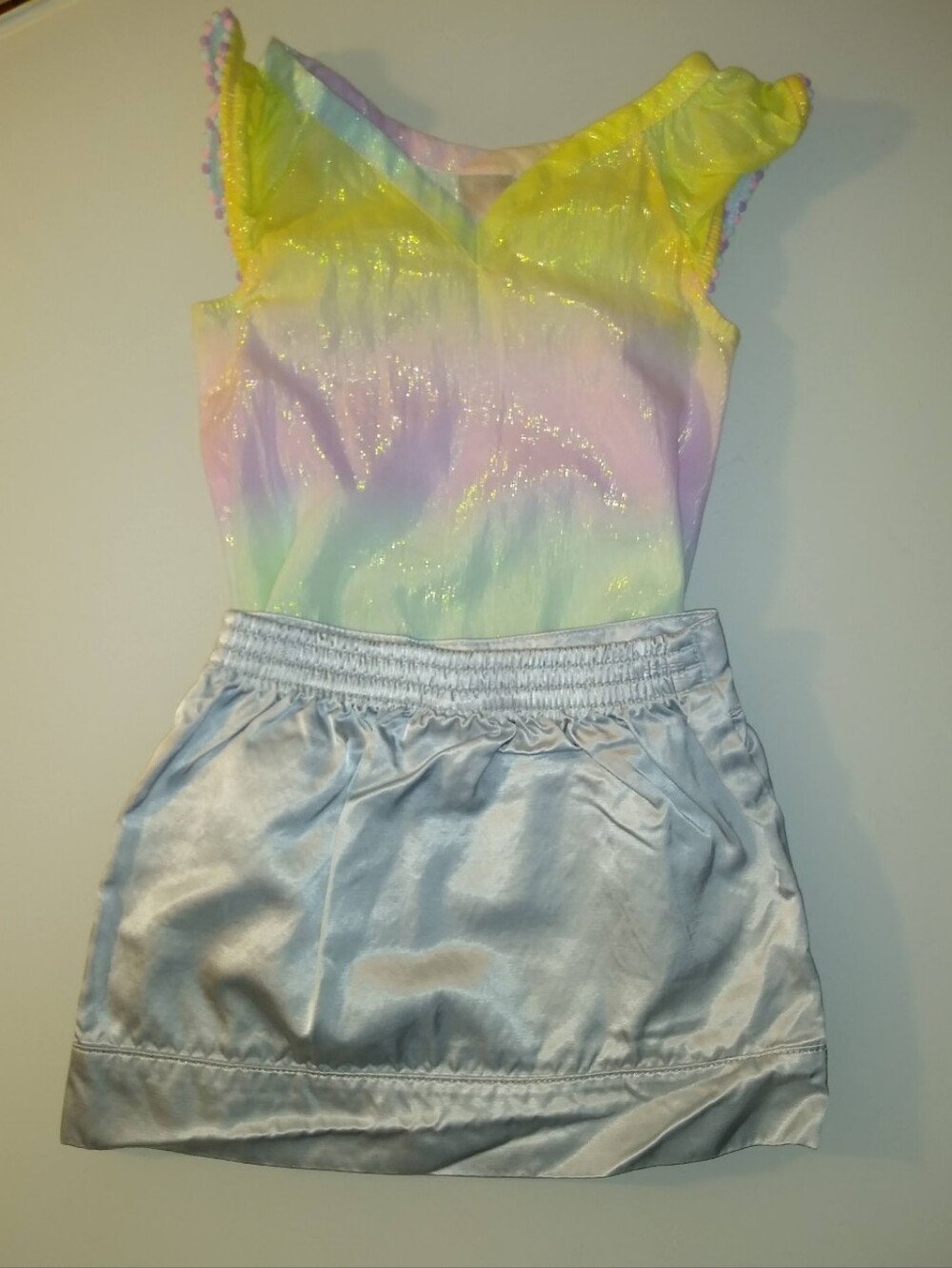 Vintage Y2K Baby Silver Satin Skirt Plus Freebie 18 Months
